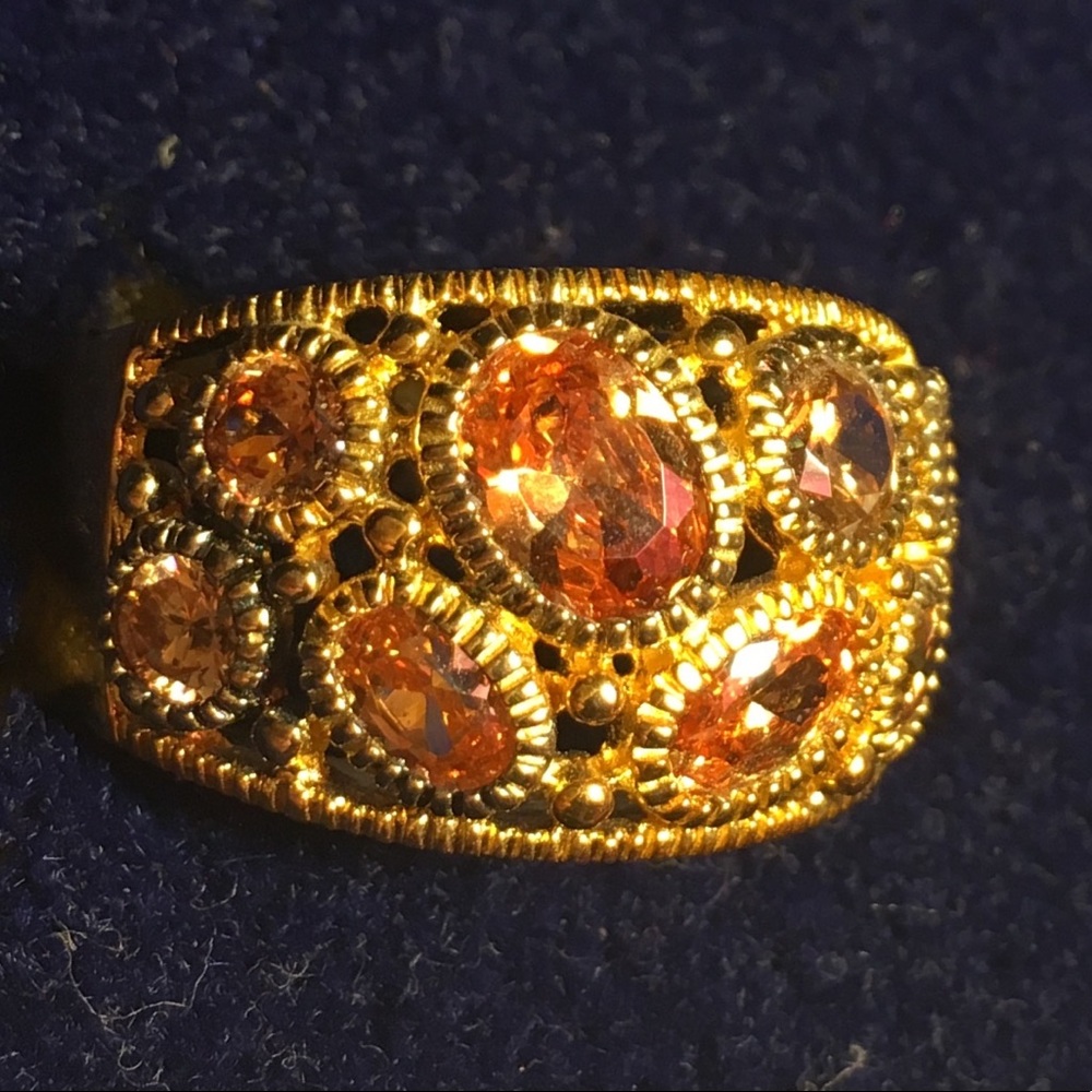 Rose Champagne and gold dinner ring